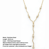 Elegance Wave Cubic Zirconia Y-Pendant