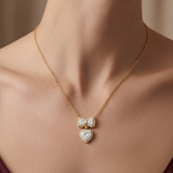 Dual Pear-Cut Drop Pendant Necklace