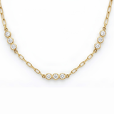 Graduated Solitaire Station Link Necklace