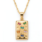 Multi coloured butterfly Pendant