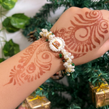 Guru Ji Pearl & Green Ghungroo Bracelet