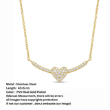 Radiant Heart & Sparkle Bar Solitaire Necklace