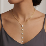 Multi-Cut Gemstone Y-Drop Lariat Necklace