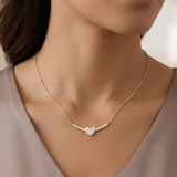 Radiant Heart & Sparkle Bar Solitaire Necklace