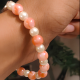 Peach and Pearl Blessings Bracelet