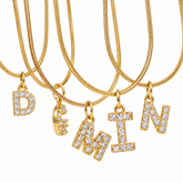 Initial charms with 18k gold plated chain pendants