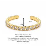 Heart-Cut Cubic Zirconia Gold-Tone Open Cuff Bangle