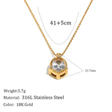 "Eternal Glow" Oval Crystal Solitaire Necklace