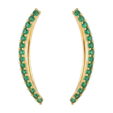 Emerald Green Curved Ear Climber Earrings