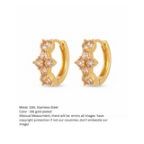 Champagne Crystal Cluster Gold Huggie Hoop Earrings