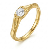 Molten Lava Bezel Solitaire Ring