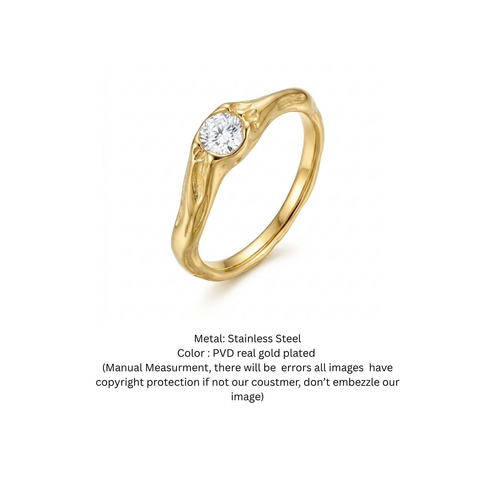 Molten Lava Bezel Solitaire Ring