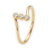 Asymmetric Triple-Stone Open Ring