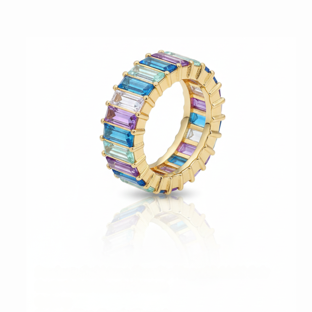 Rainbow Baguette Ring