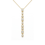 Elegant Emerald-Cut Drop Pendant Necklace – Gold Plated Statement Piece