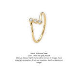 Asymmetric Triple-Stone Open Ring