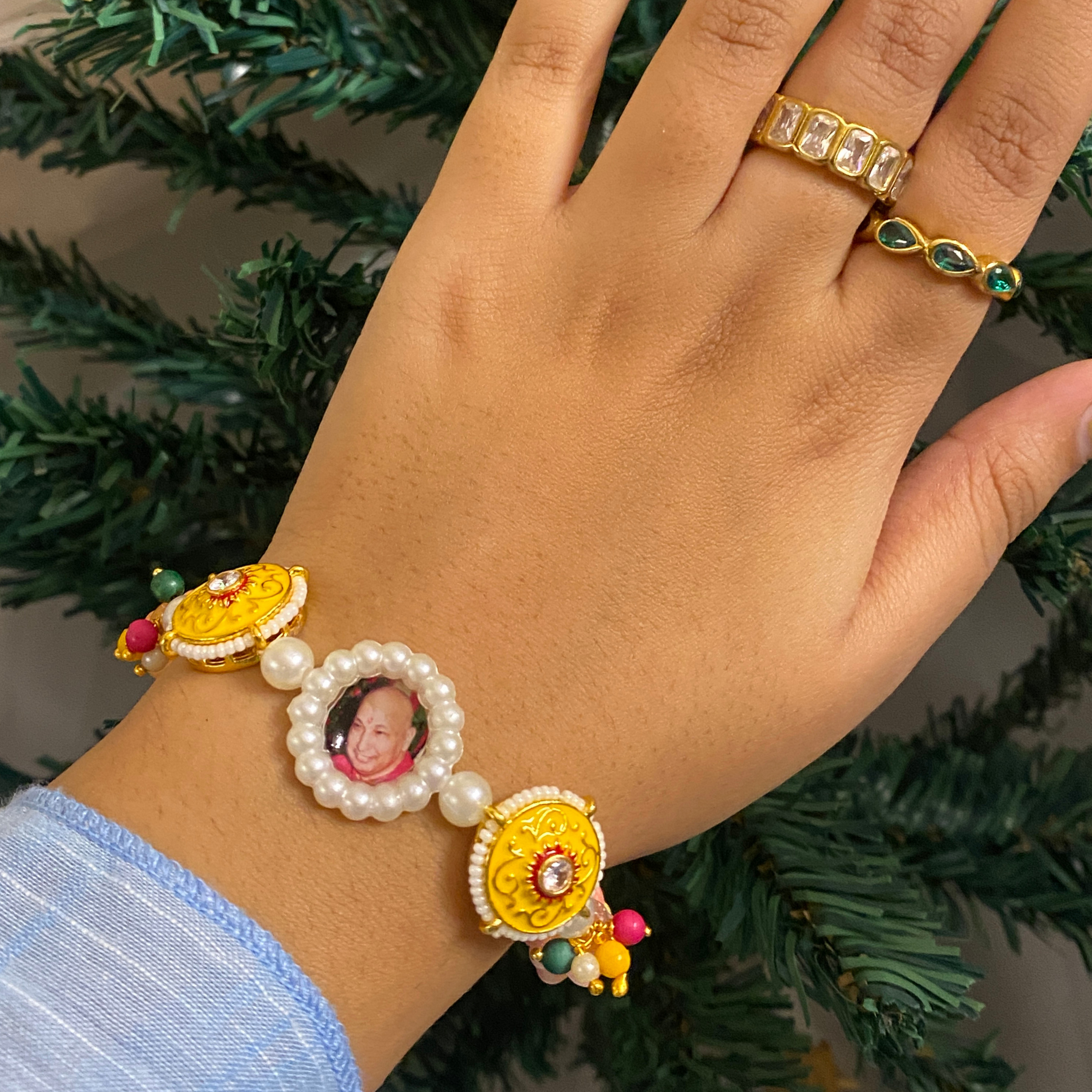 Spiritual Aura Pearl & Meenakari Devotional Bracelet