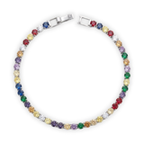 Rainbow Prism Silver Tennis Bracelet