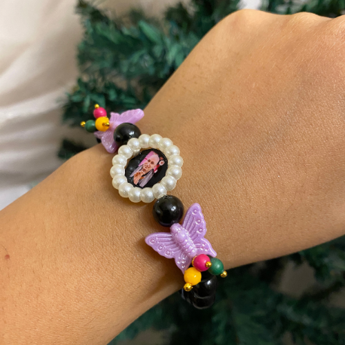 Divine Aura Onyx & Butterfly Spiritual Bracelet