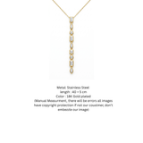 Elegant Emerald-Cut Drop Pendant Necklace – Gold Plated Statement Piece
