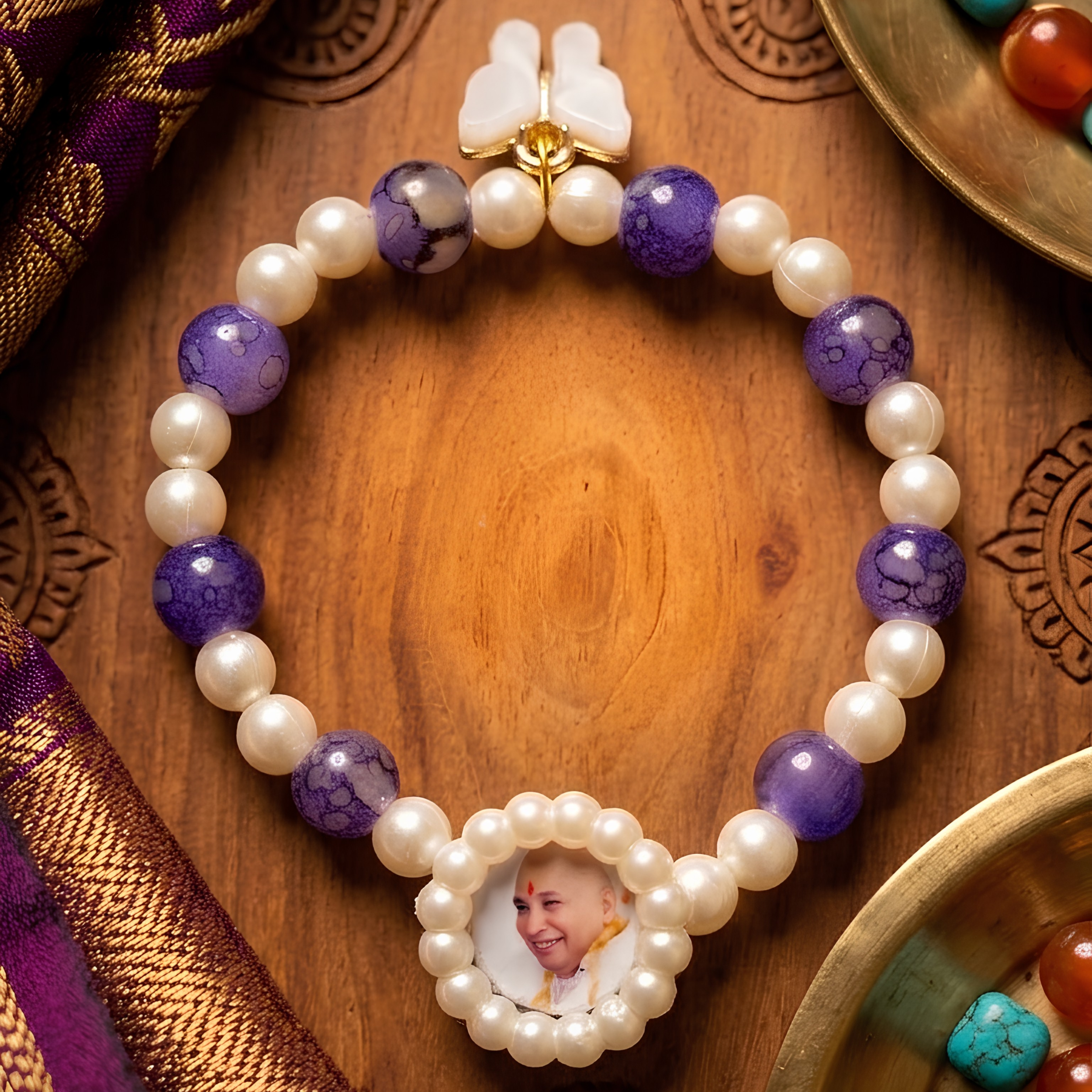 The Royal Purple Guru Blessing Pearl Bracelet