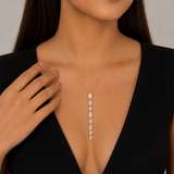 Elegant Emerald-Cut Drop Pendant Necklace – Gold Plated Statement Piece