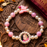 Divine Grace Pink & Pearl Beaded Devotional Bracelet with Butterfly Charm