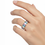Rainbow Baguette Ring