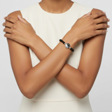 Yin Yang Swirl Pattern Beaded Stretch Bracelet