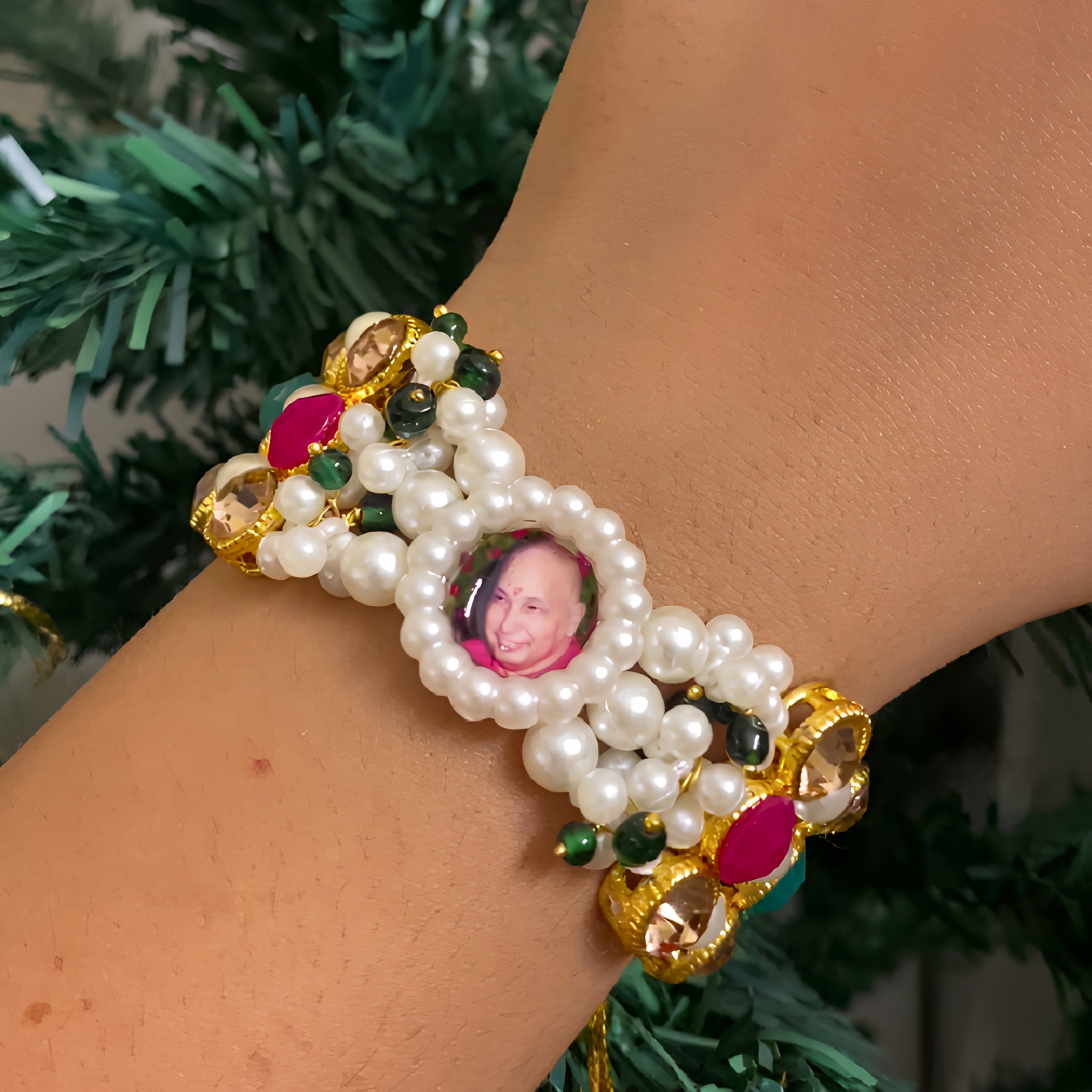 Guruji Blessings Pearl Bracelet – Divine Protection & Grace