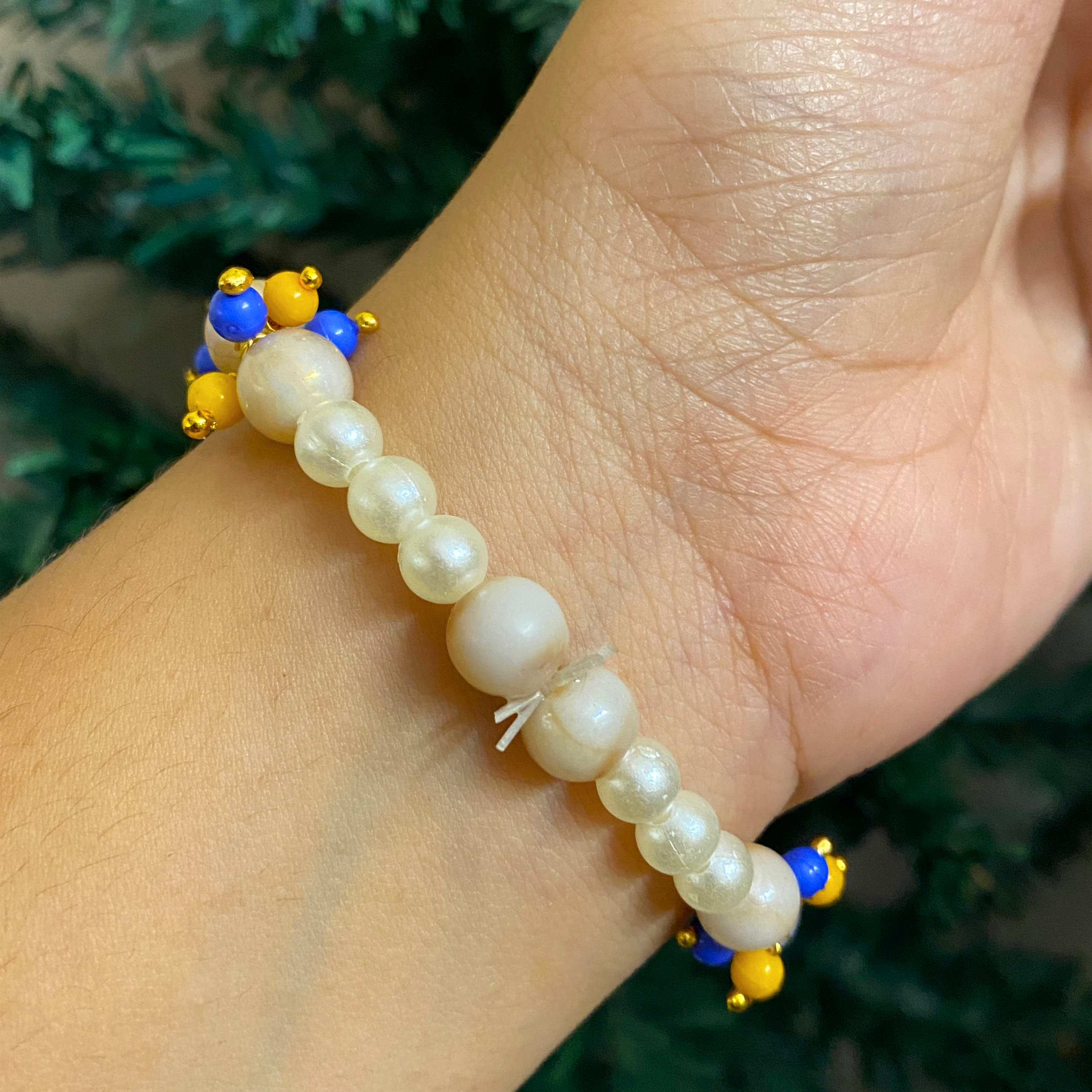 Divine Blessings Spiritual Beaded Bracelet with Holy Trio Medallion