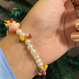 Spiritual Aura Pearl & Meenakari Devotional Bracelet