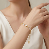Gold-Plated Teardrop and Round Cubic Zirconia Eternal Sparkle Bracelet