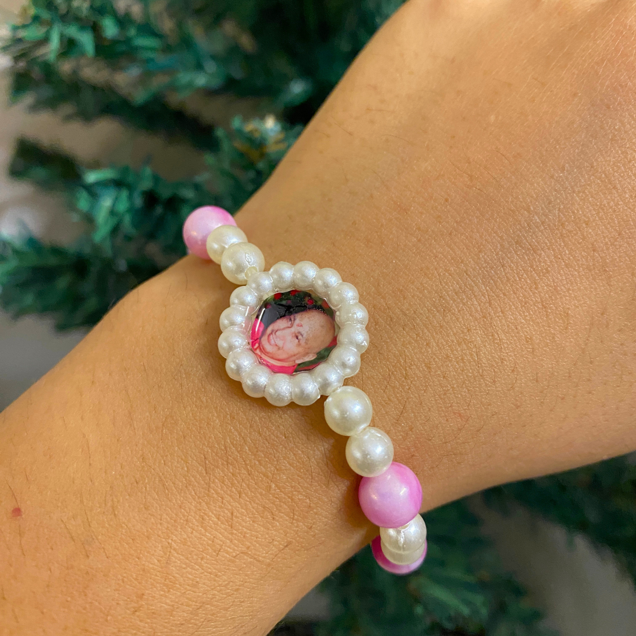 Divine Grace Pink & Pearl Beaded Devotional Bracelet with Butterfly Charm
