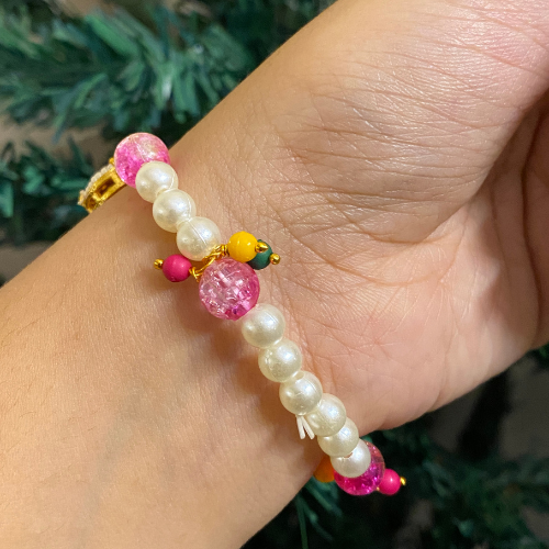 Sacred Radiance Pearl & Kundan Spiritual Bracelet