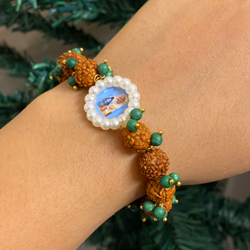 Sacred Trideva PANCH MUKH Rudraksha Spiritual Bracelet
