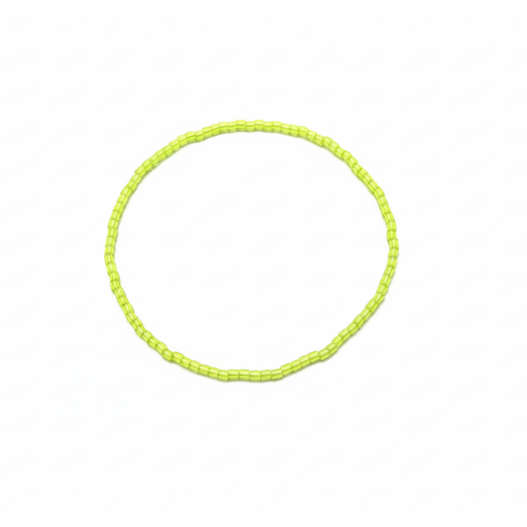 Vibrant Lime Green Glass Seed Bead Bracelet