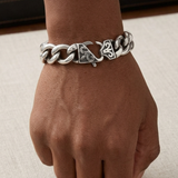 Artisan Engraved Curb Chain Bracelet