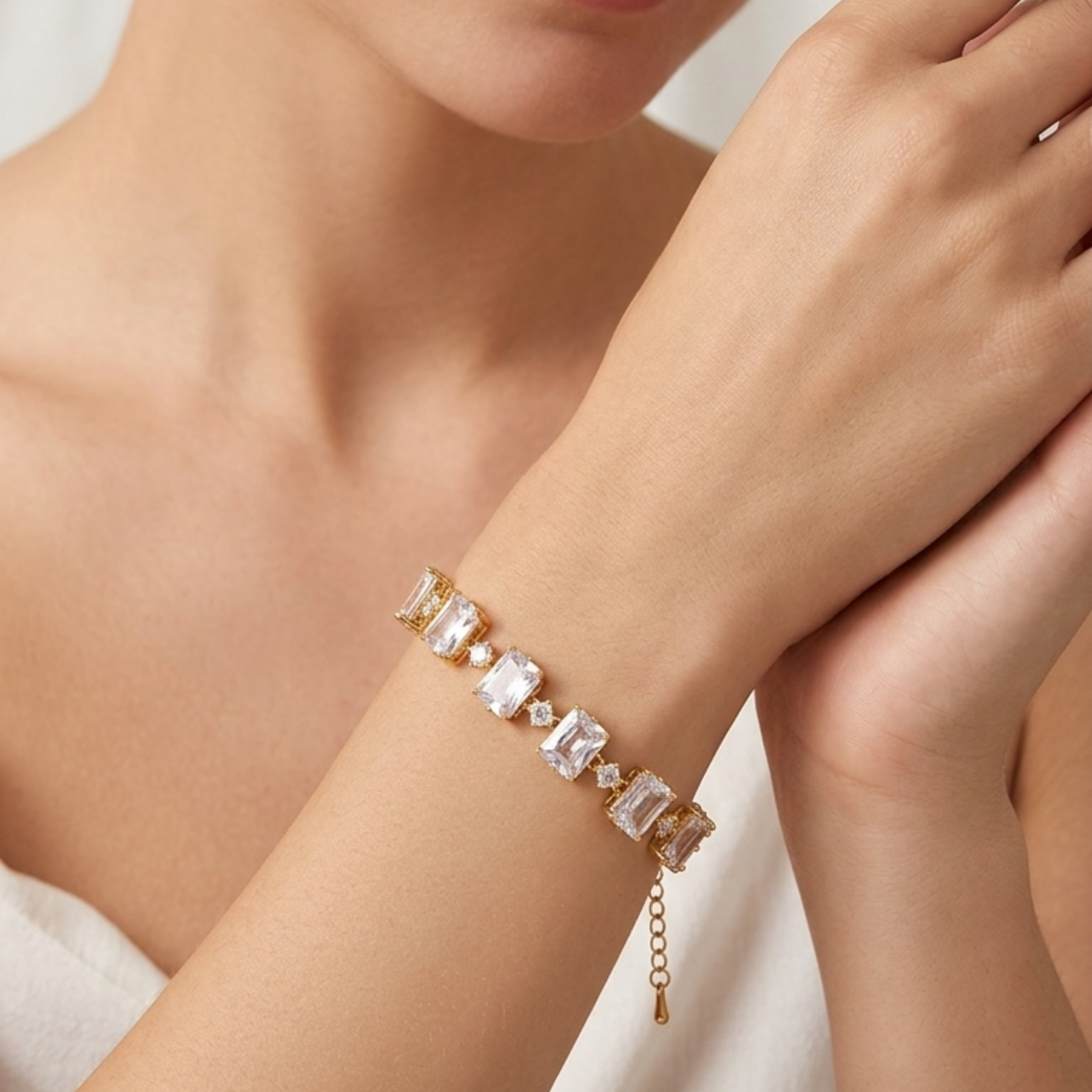 Luminous Emerald-Cut Tennis Bracelet