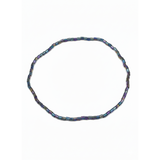 Iridescent Oil Slick Hematite-Style Tube Bead Bracelet