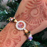 Divine Grace Beaded Spiritual Bracelet – Pearl & Multi-Stone Sacred Charm