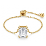 Interstellar Aura Emerald Cut Adjustable Chain Ring