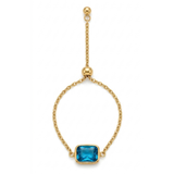 Gilded Ocean Rectangle Ring - London Blue Topaz and 18K Gold