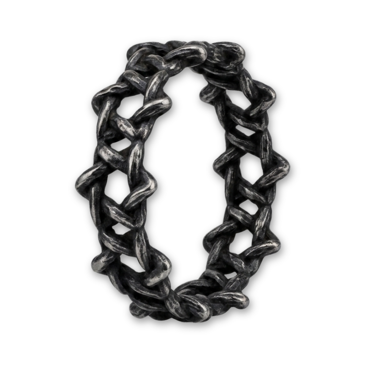 Oxidized Interlocking Weave Band Ring
