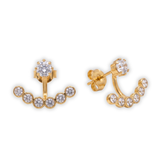 Elegant Gold-Plated CZ Ear Jacket Earrings