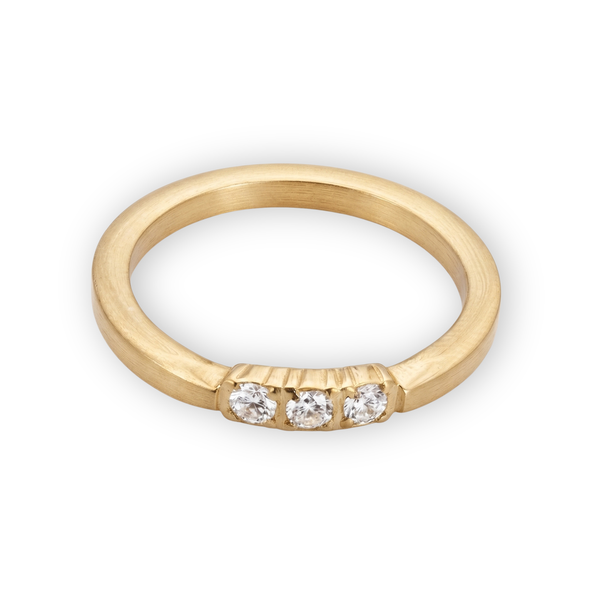 Radiant Three-Stone Gold Ring