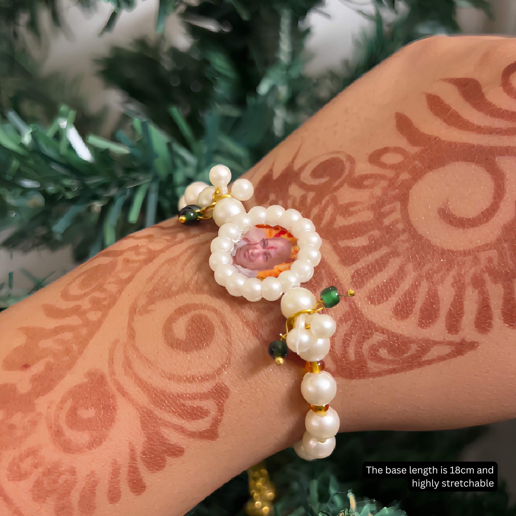 Sacred Radiance: Gold-Tone Pearl & Devotional Charm Bracelet
