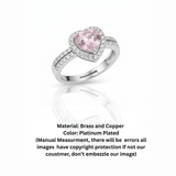 Pink Heart-Cut Solitaire Halo Ring