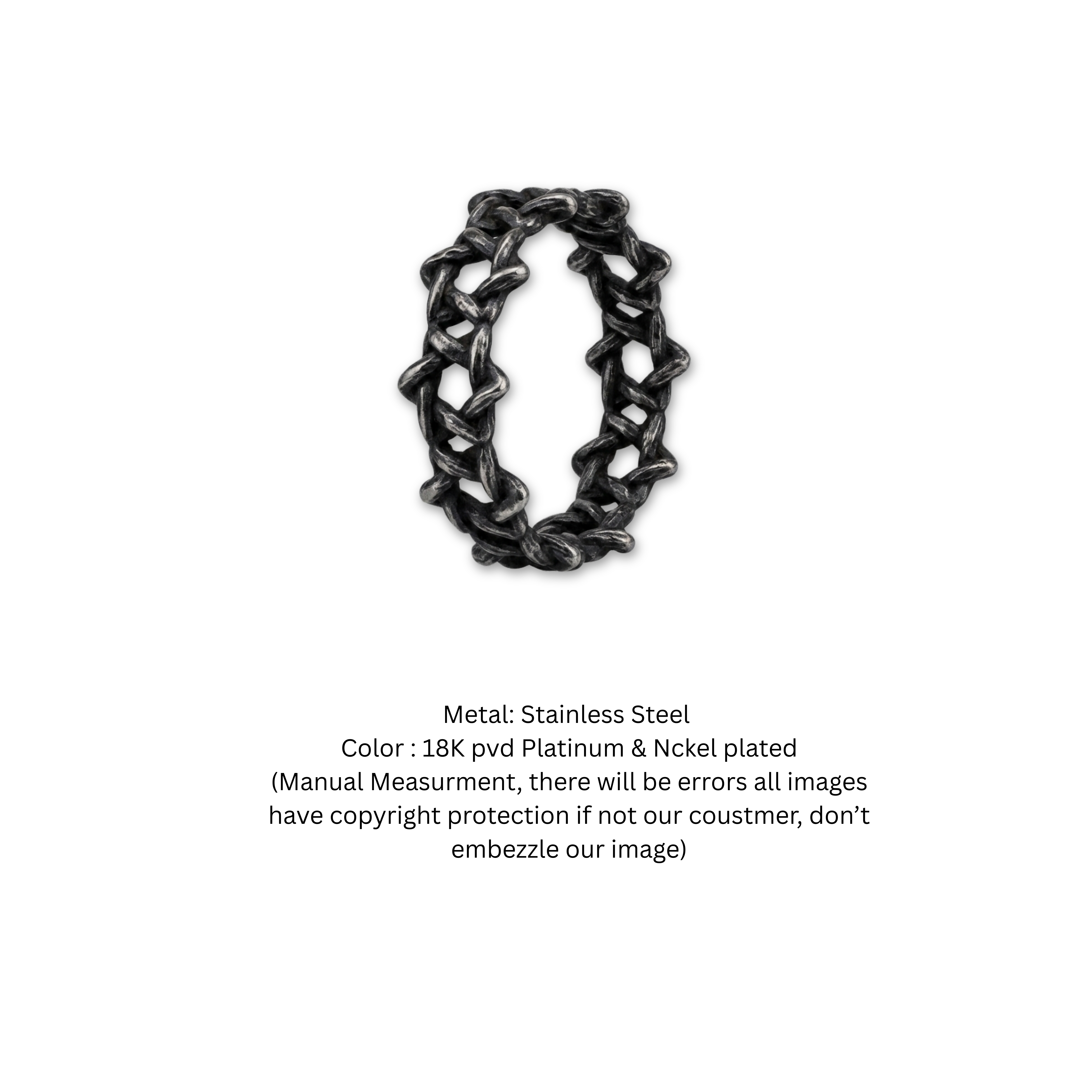 Oxidized Interlocking Weave Band Ring
