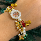 Divine Grace Pearl & Red Lotus Bracelet